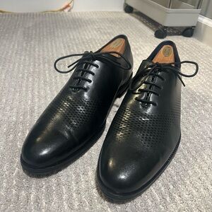 Cole Haan Washington Grand Laser Cut Oxfords Black Leather Men's Size 12 M
